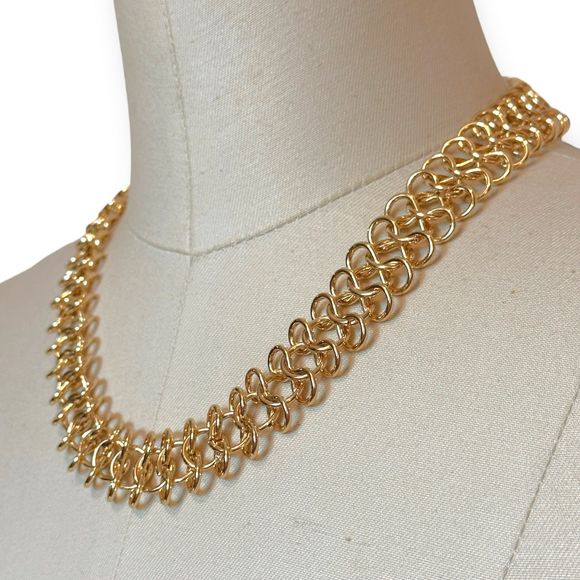 Vintage Gold Plated Chainmail Chain Necklace, Unisex - Picture 6 of 6